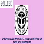 UP Board Class 10 Mathematics Code 822 HW Question Paper 2024 PYP